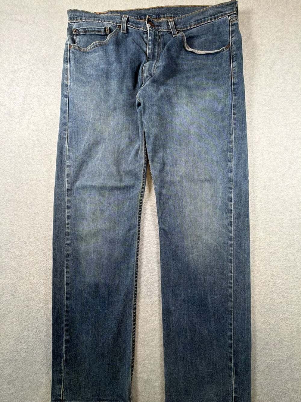 Levi's 505 Regular Fit Mid Rise Straight Leg Blue Denim Jeans Mens W36 L30